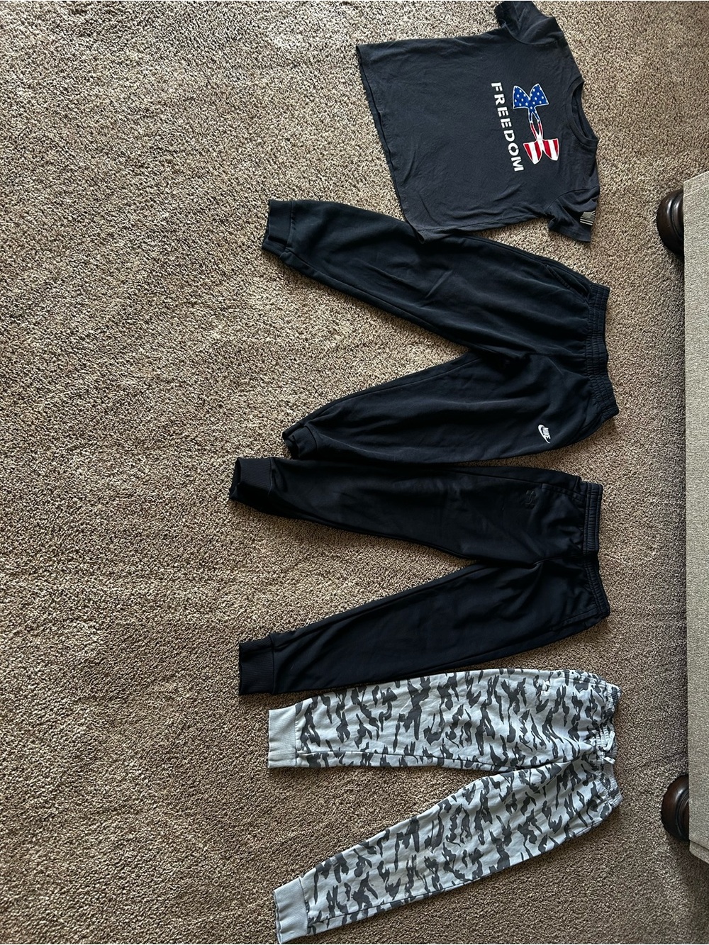 Under Armour Boys Black Joggers & Gray Camo Sweatpants Pack